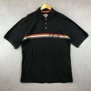 Harley Davidson Men's Black 3-Button Polo Short Sleeve Shirt Size M